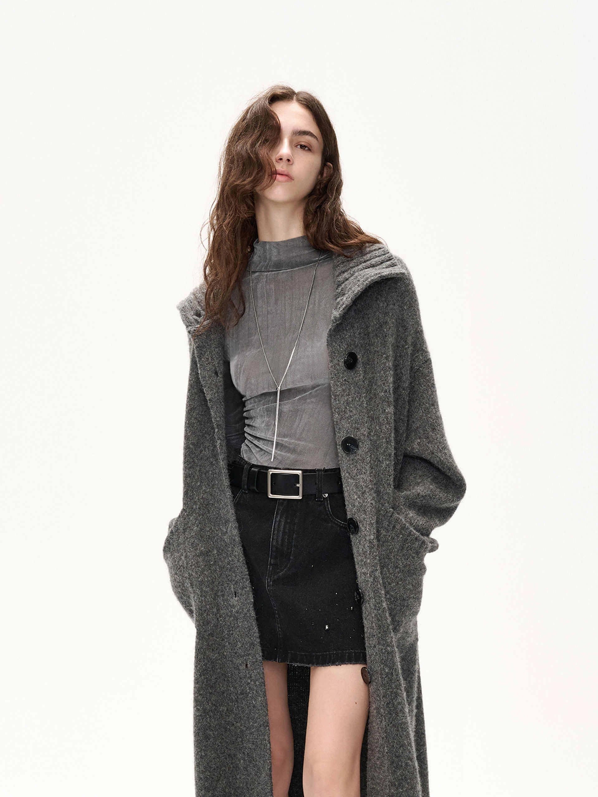 Eco Friendly Blend EcoFriendly Dye Process Pleated Detail Turtleneck Top