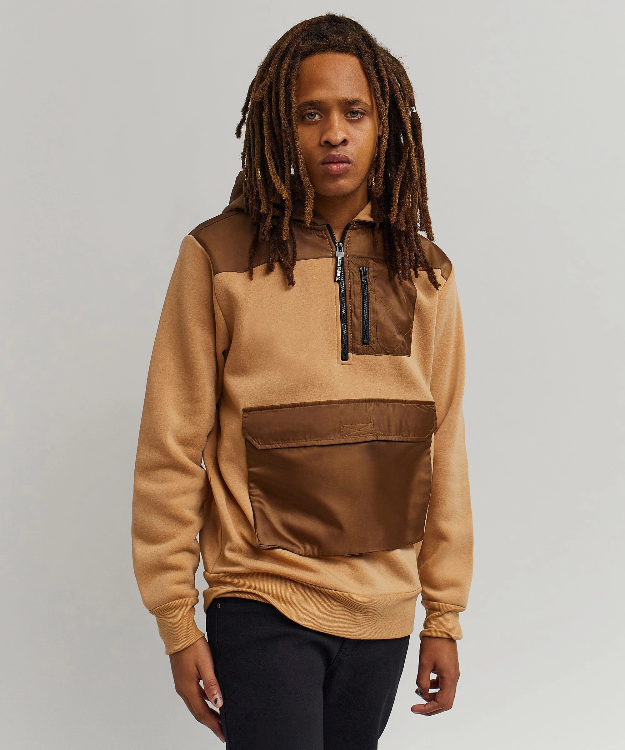 Wheaties Cargo Hoodie - Tan NonIrritating Taped Neckline