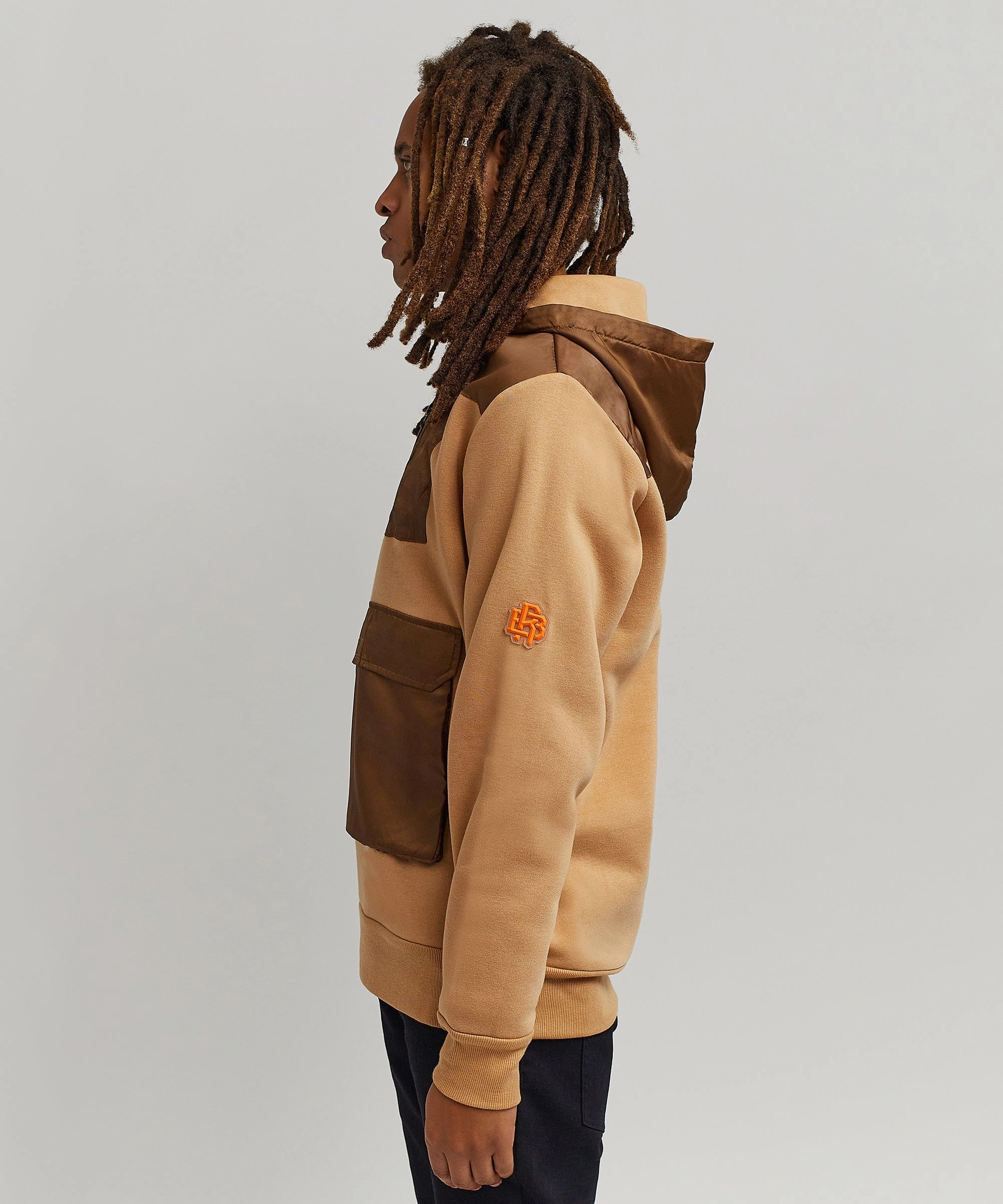 Wheaties Cargo Hoodie - Tan Mesh Panel Details