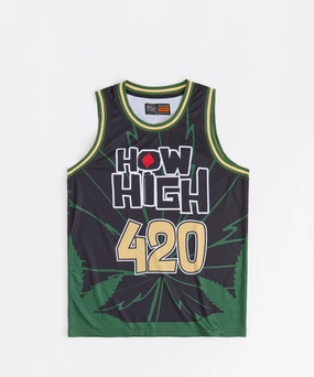 How High Basketball Jersey - Black DoubleStitchedSeams