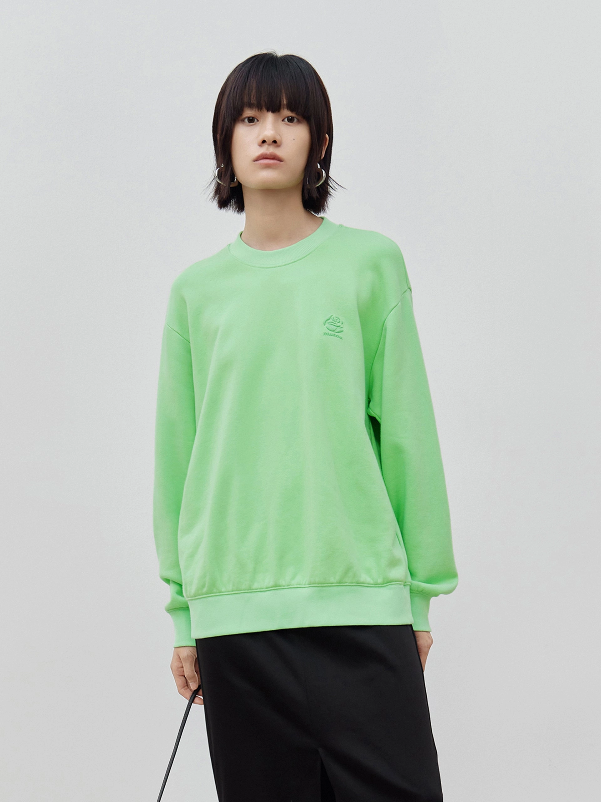 Adaptive Temperature Control Cut Back Slit Cotton Sweatshirt