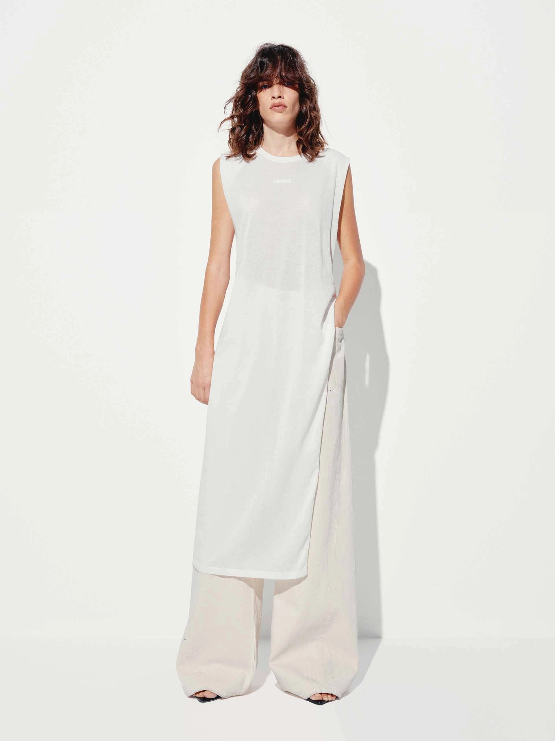 Side Slit Sleeveless Top Classic Cut