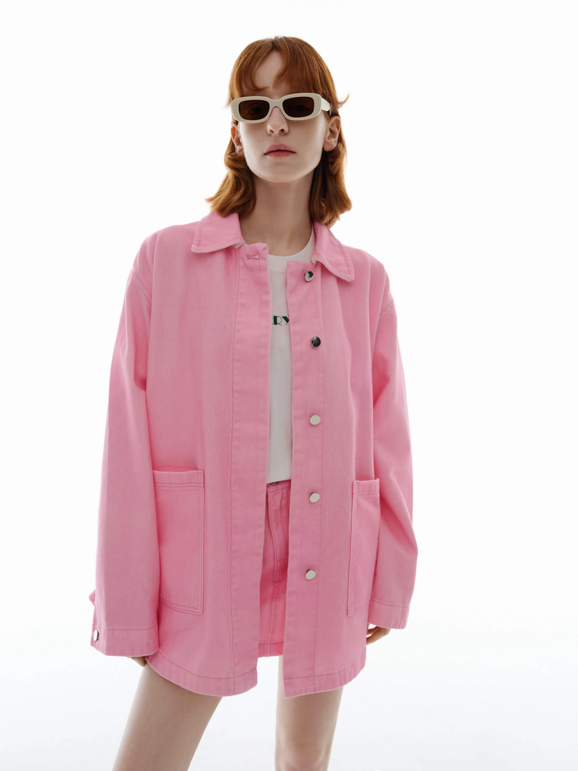 Lightweight Material Simple Chill Piece Front Pocket Cotton Jacket