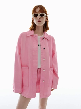 Front Pocket Cotton Jacket Practical Design