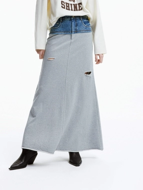 Active Flex Paneled Ripped Detail Skirt