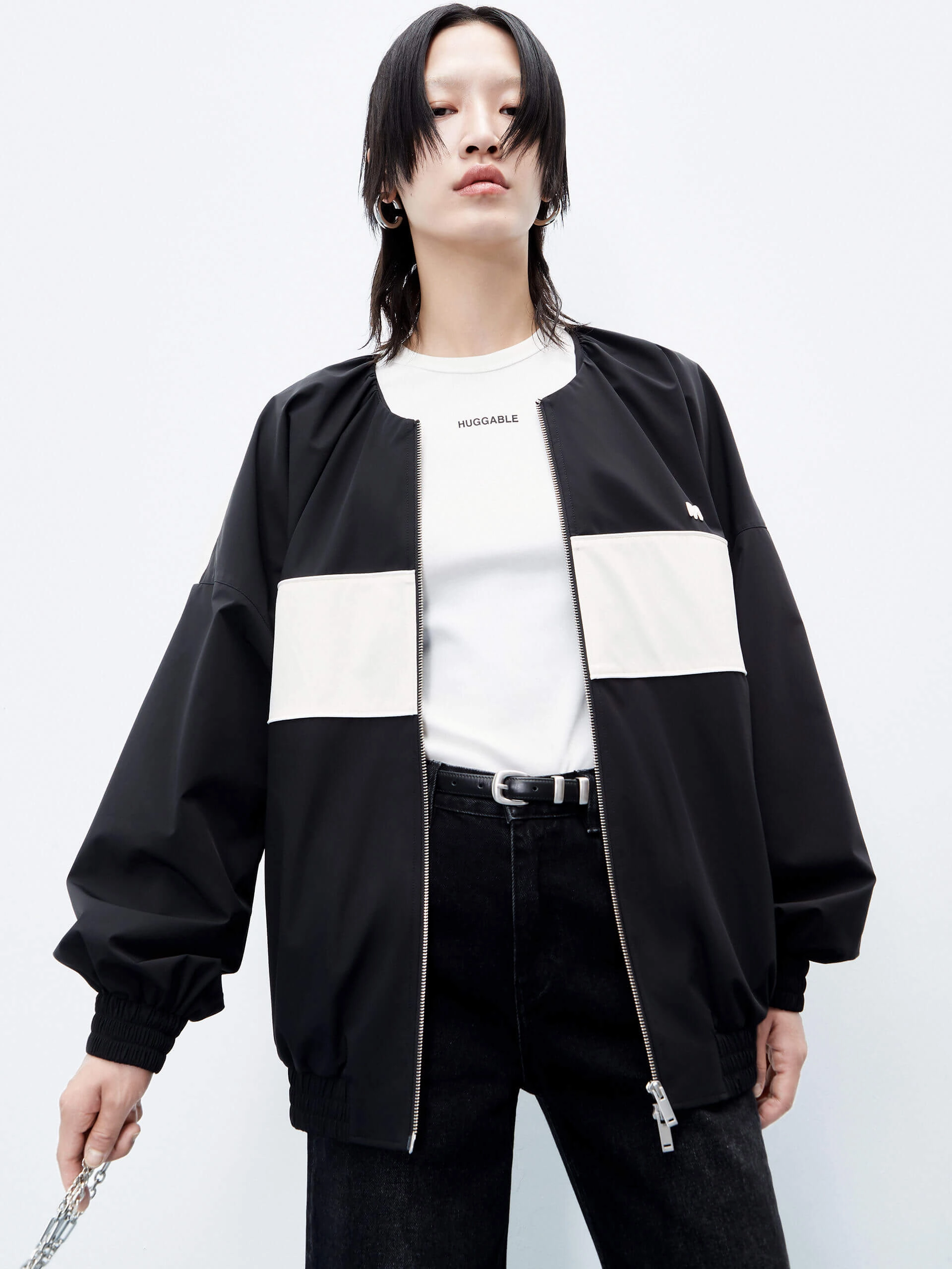 Smart Casual No Wrinkle Two Tone Collarless Jacket