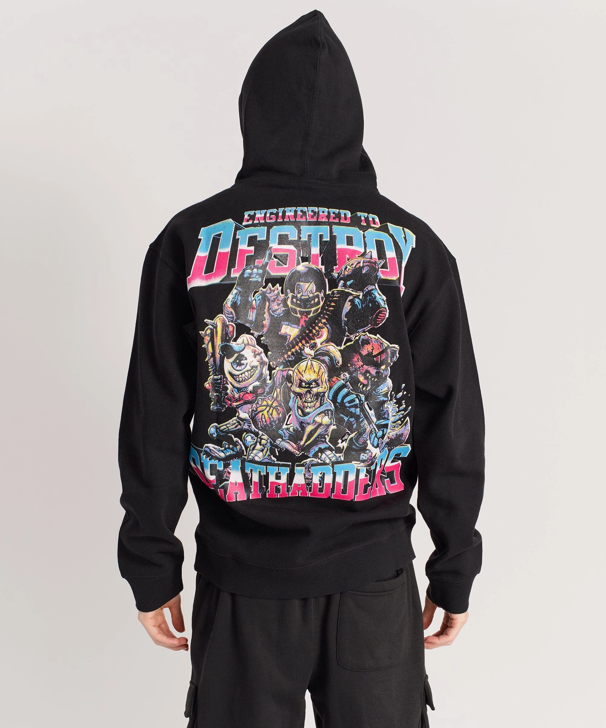 Mishka Engineered To Destroy Back Print Hoodie - Black LowImpact Dye Process
