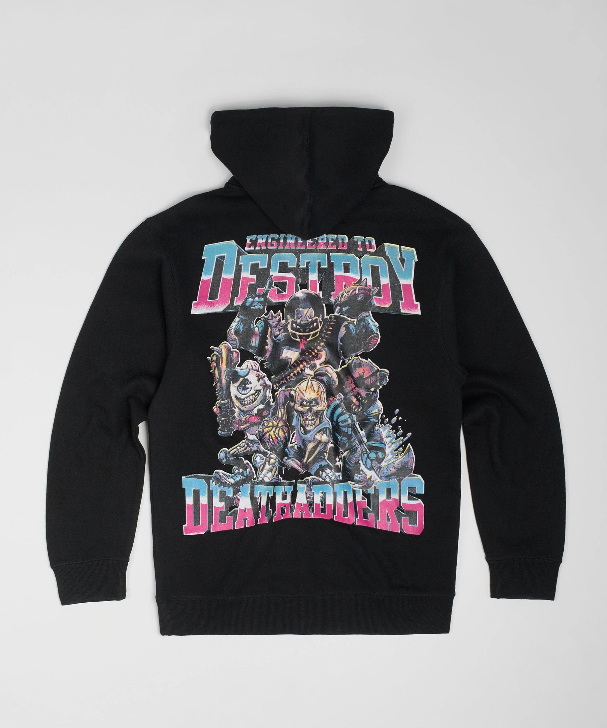 Breathable Knit Fabric Mishka Engineered To Destroy Back Print Hoodie - Black