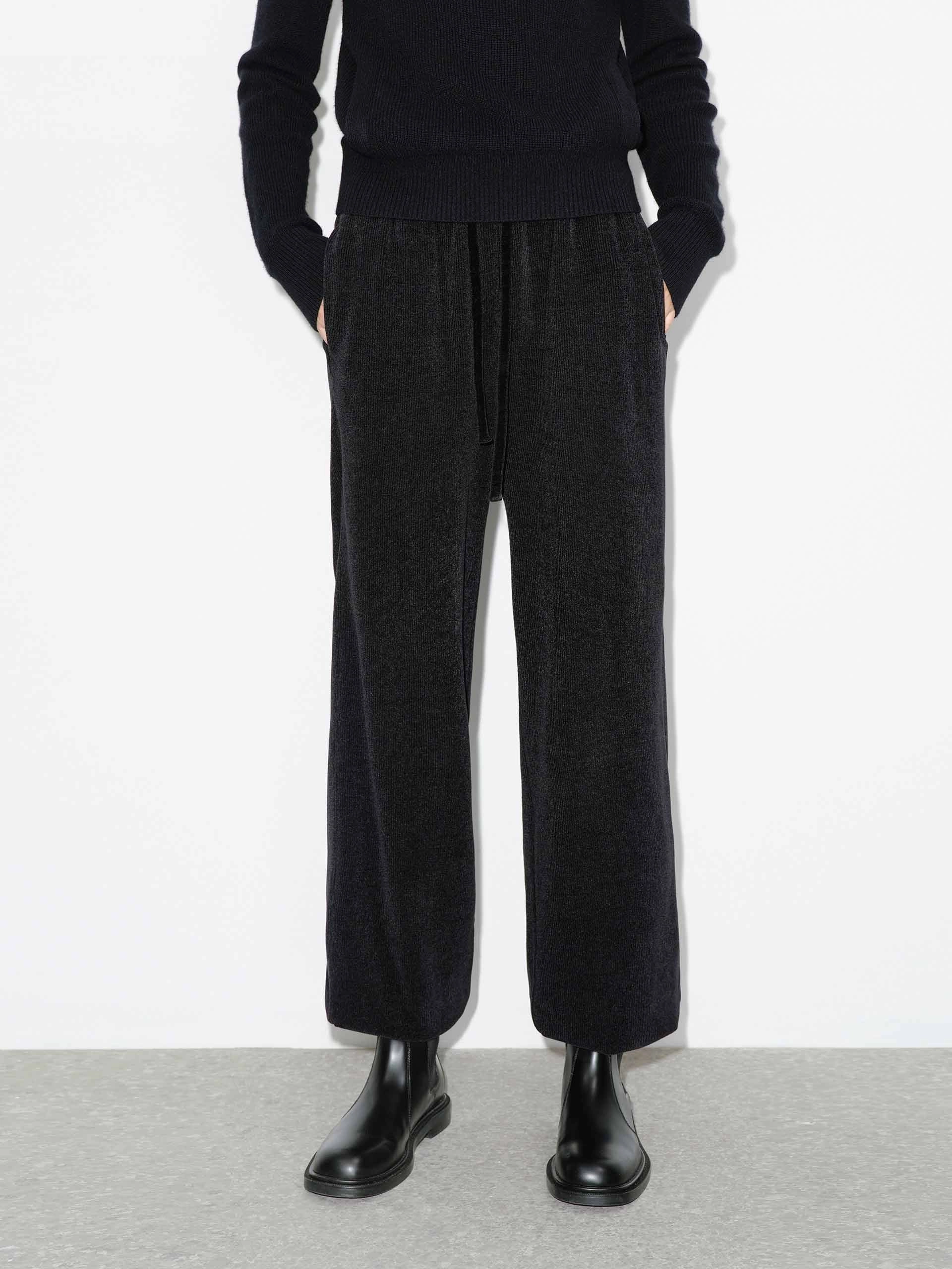 Elastic Waist Corduroy Pants Layer Essential Quick Slip