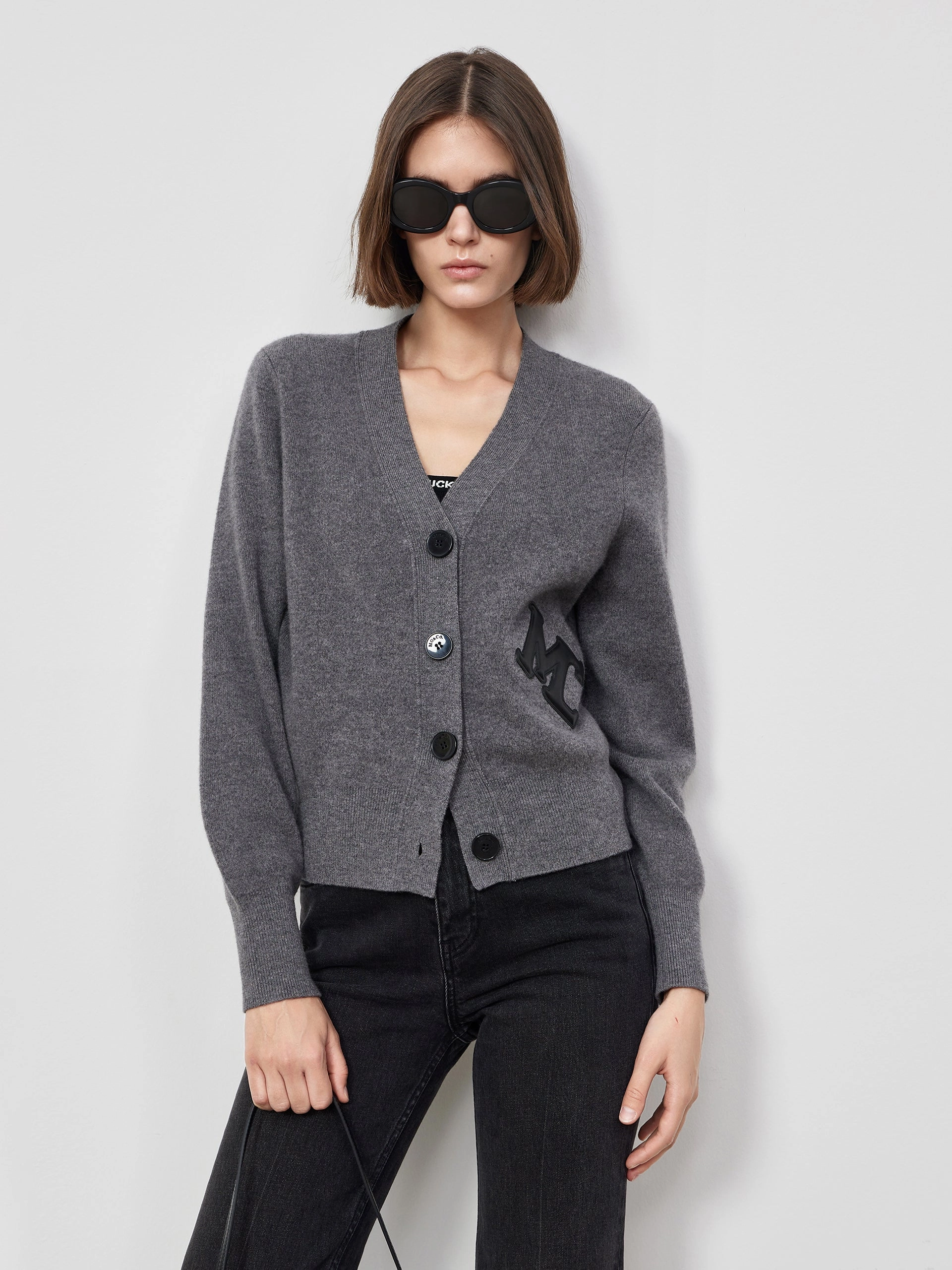 Merino Wool MC Print Cardigan StretchTechnology