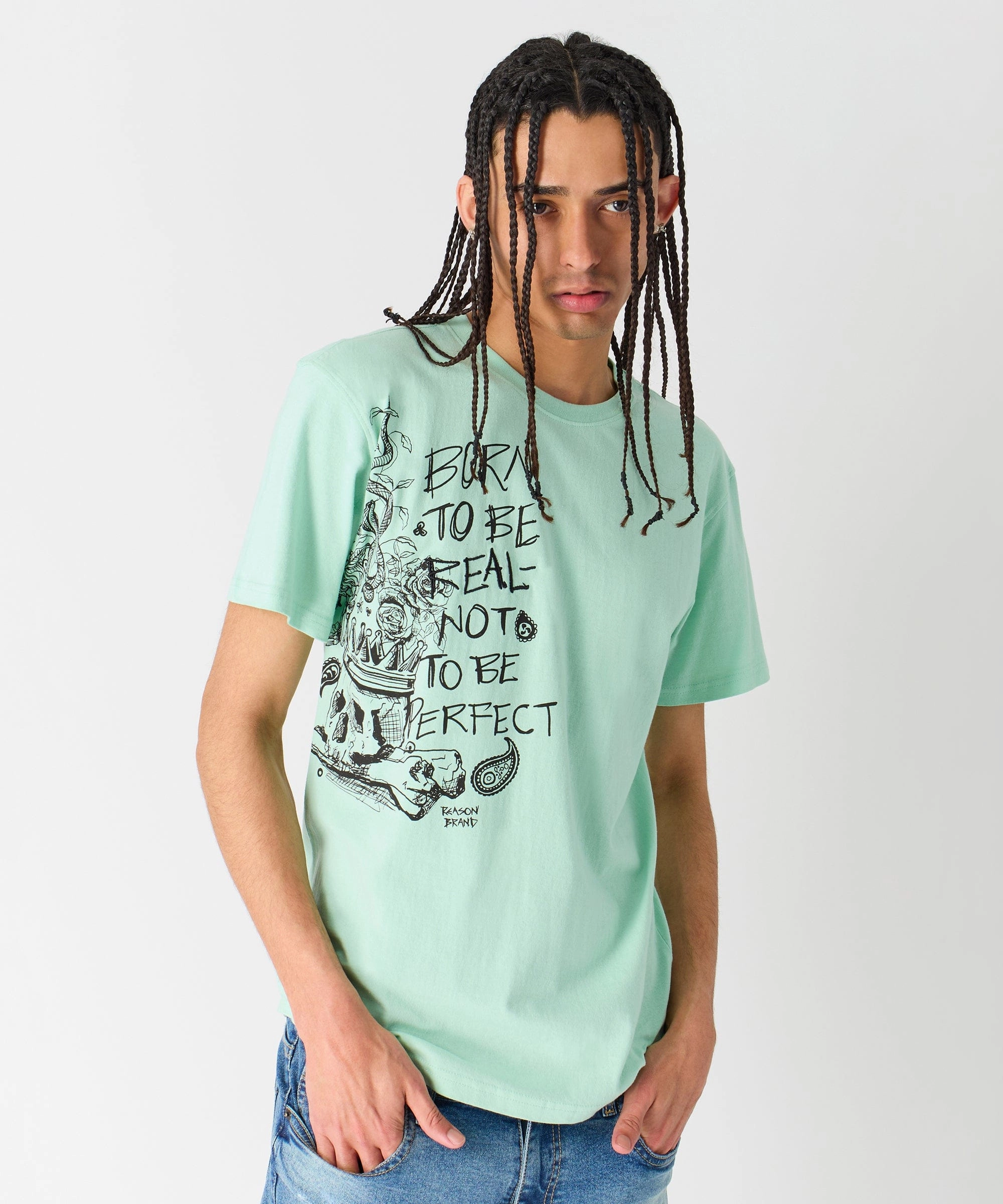 Luca Graphic Print Embroidery Short Sleeve Tee - Olive Green UltraLightweight Minimalist Design