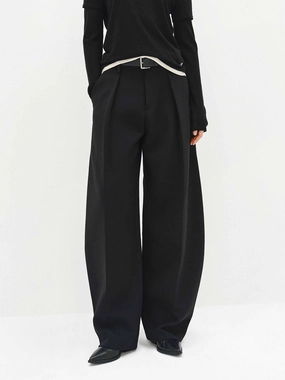 Relaxed Barrel Leg Pants FadeResistantTreatment Stylish Wear