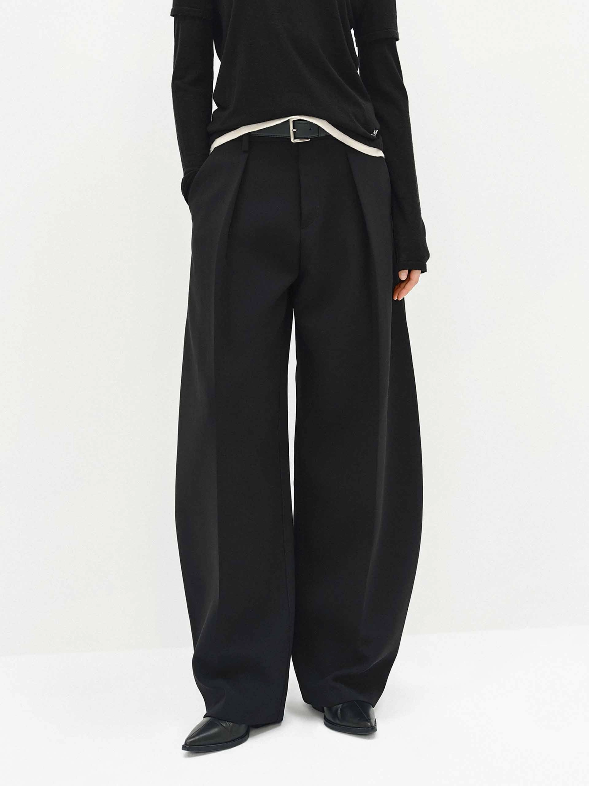 Relaxed Barrel Leg Pants FadeResistantTreatment Stylish Wear