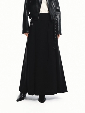 Casual Edge A-line Tie Detail Skirt