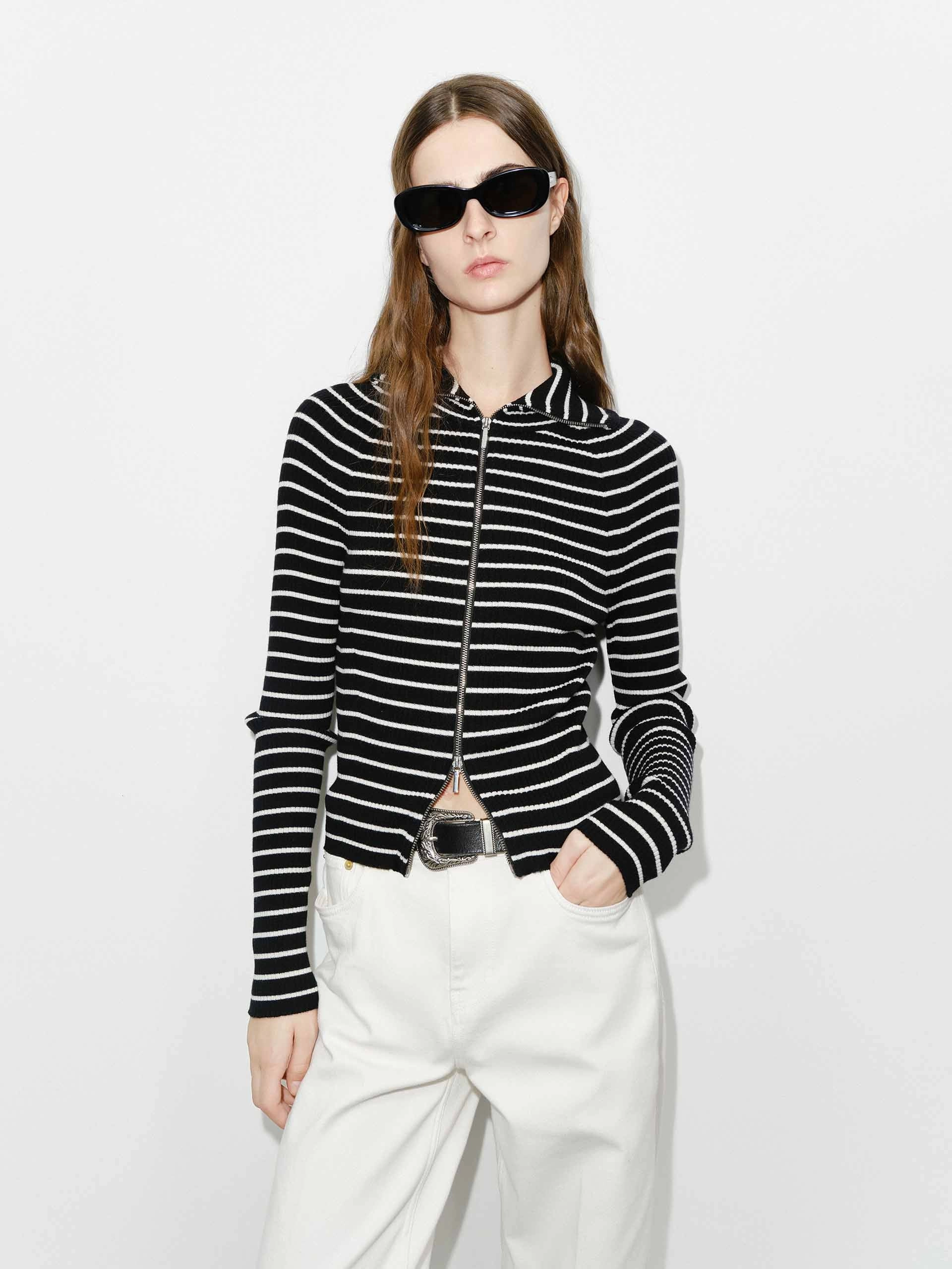 Close Fit Zipper Cardigan Flexible Cuffs