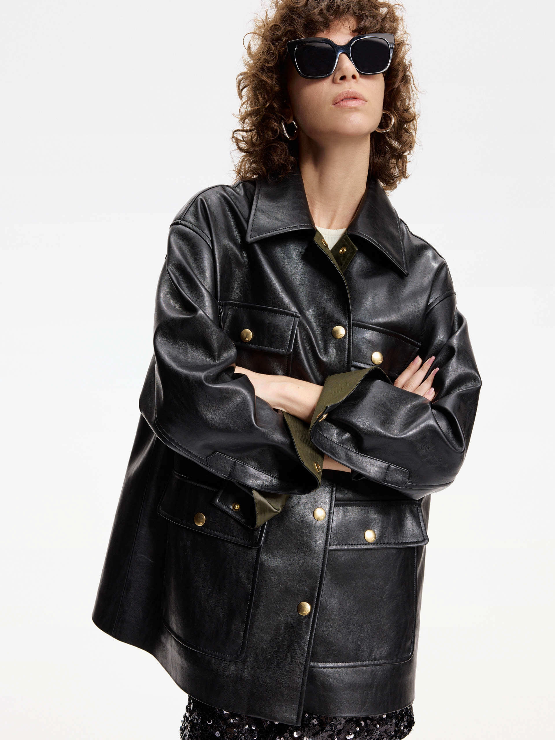 Front Pocket Leather Jacket All Year