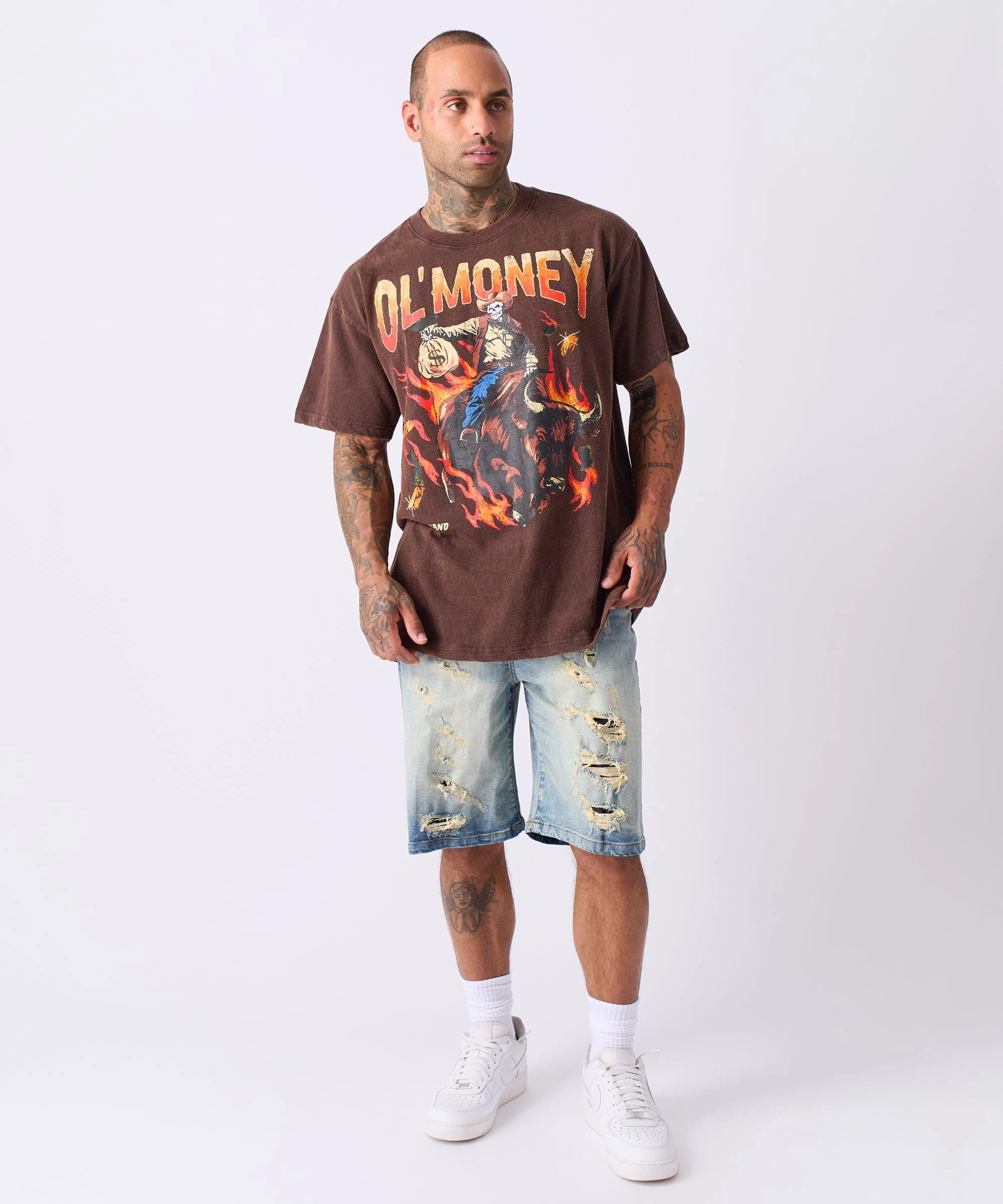 DurableWeave Yarn Dyed Fabric Ol' Money Short Sleeve Tee - Brown