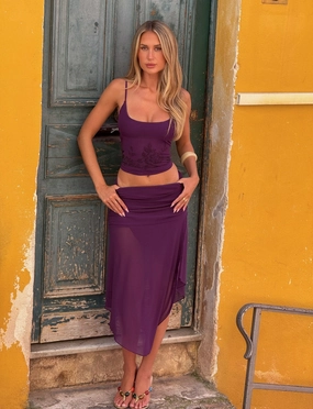 Heritage Inspired Eco Friendly MARIANA SKIRT - PURPLE