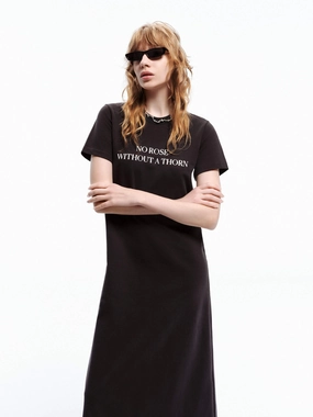 Fit For All Knot-Detail Back Slit Tee Dress