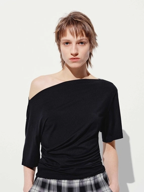 Ethically Sourced Material Stay Cool Technology One Shoulder Short Length Blouse