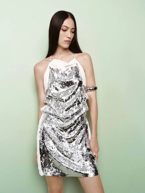 Open Back Sequined Dress Soft Stitch
