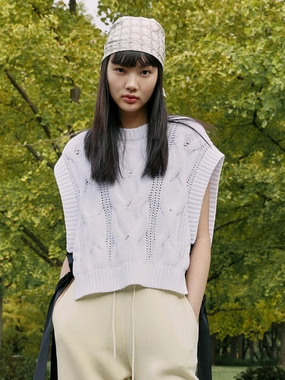 Openwork Tied Sleeveless Knit Top NoSlipSurface AntiPillingTechnology