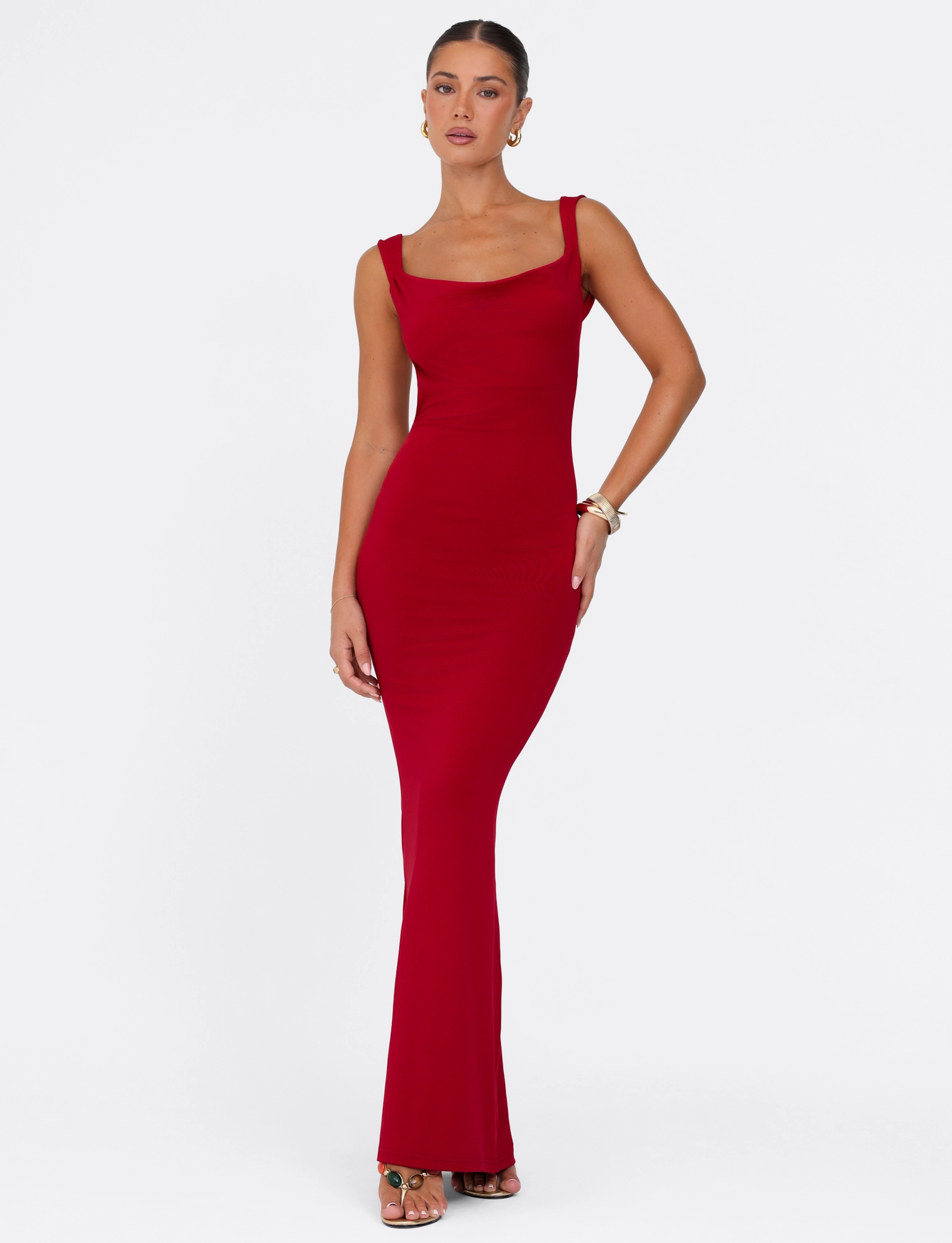 Linen Love Earthy Hue MORANA MAXI DRESS - RED