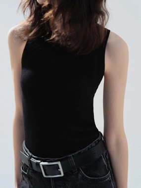 Relaxed Top OdorResistant Coating Back Logo Ribbed Tank