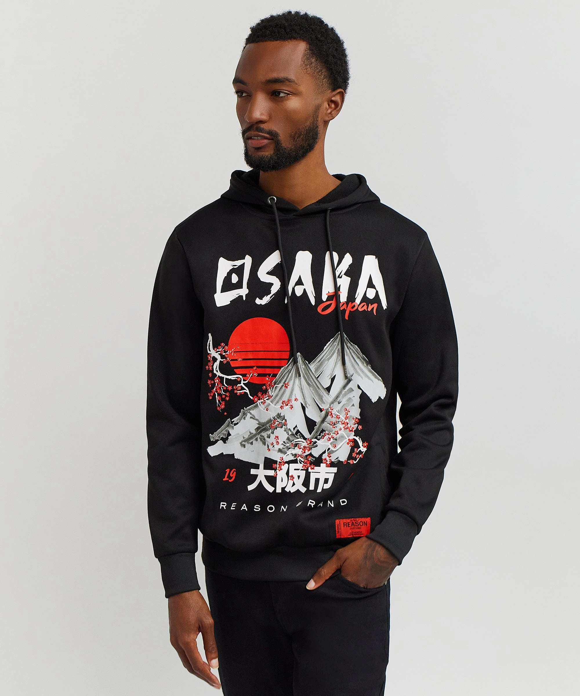 Osaka Japan Graphic Print Print Hoodie Professional Cut BondedSeams