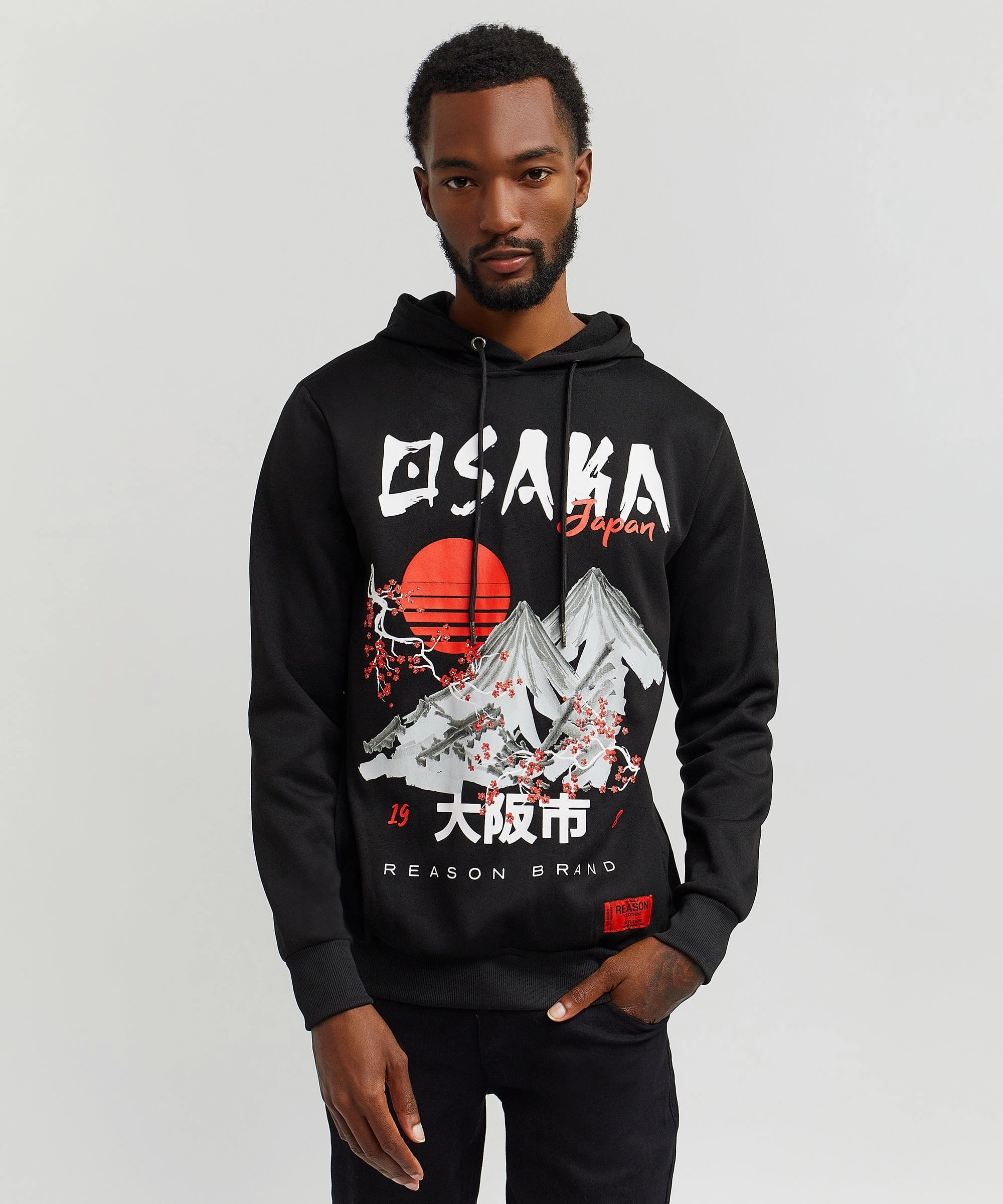 Osaka Japan Graphic Print Print Hoodie Cozy Knit