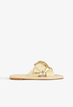 Lois Beige Leather Flat Sandal Sale Mood Tea Mood