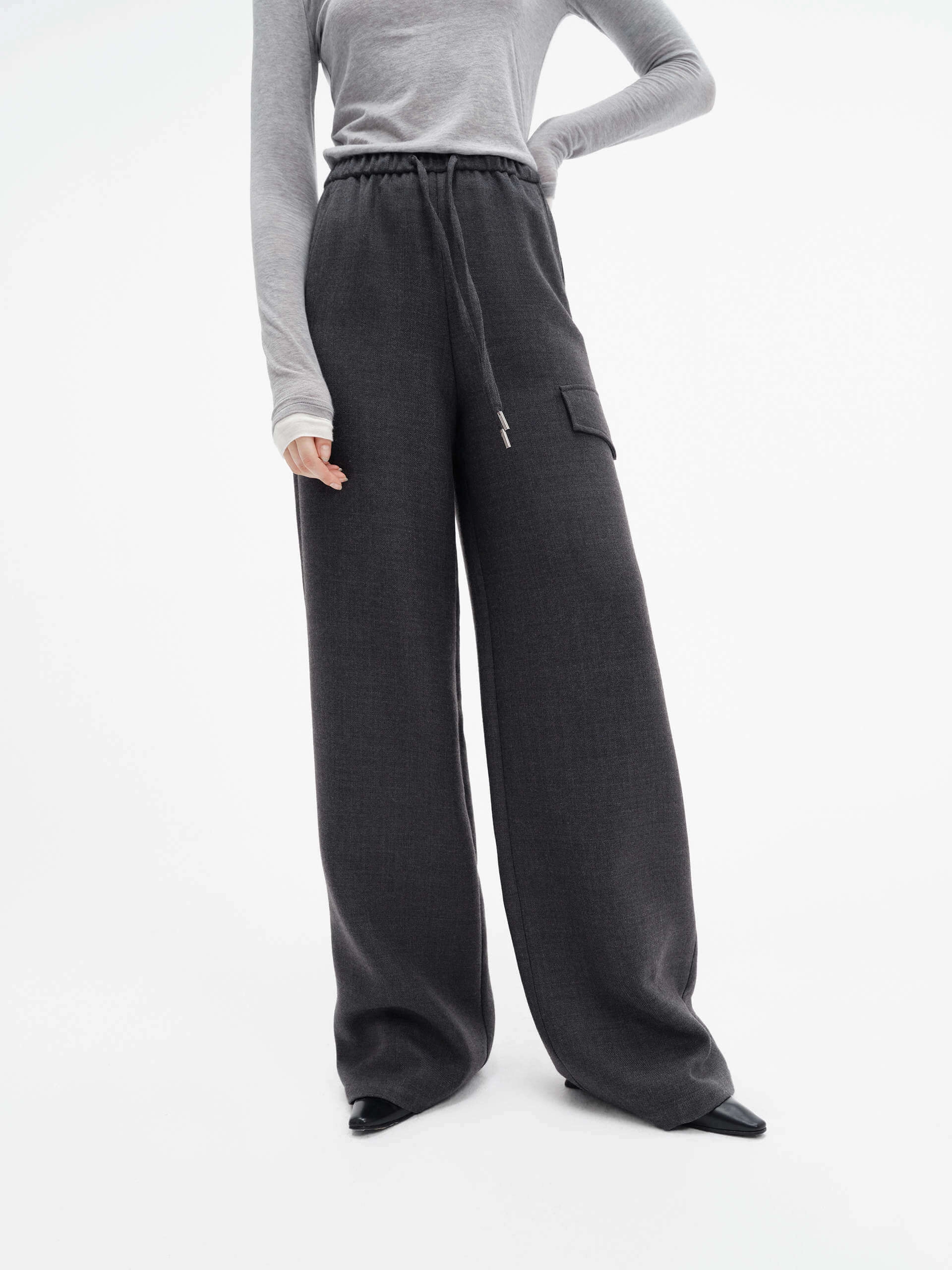 BreathableFabric Sport Performance Drawstring Straight Leg Pants