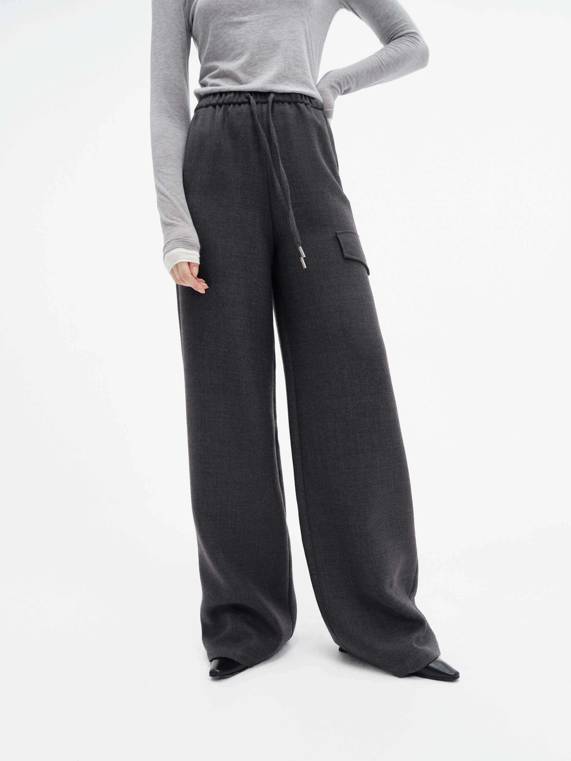 Drawstring Straight Leg Pants Casual Fit