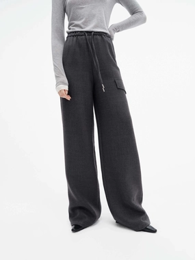 Versatile Layer Drawstring Straight Leg Pants