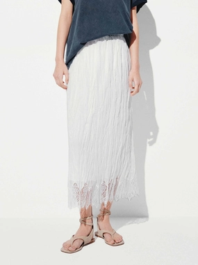 Lace-paneled Pleated Skirt Compact Pack