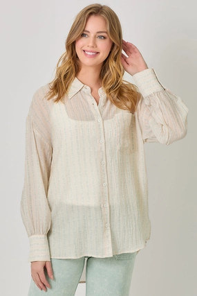 Sweat Absorbing Lining Oversized Button Up
