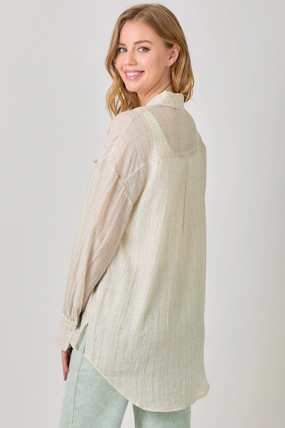 Oversized Button Up Cozy Cardigan DoubleStitched Hem