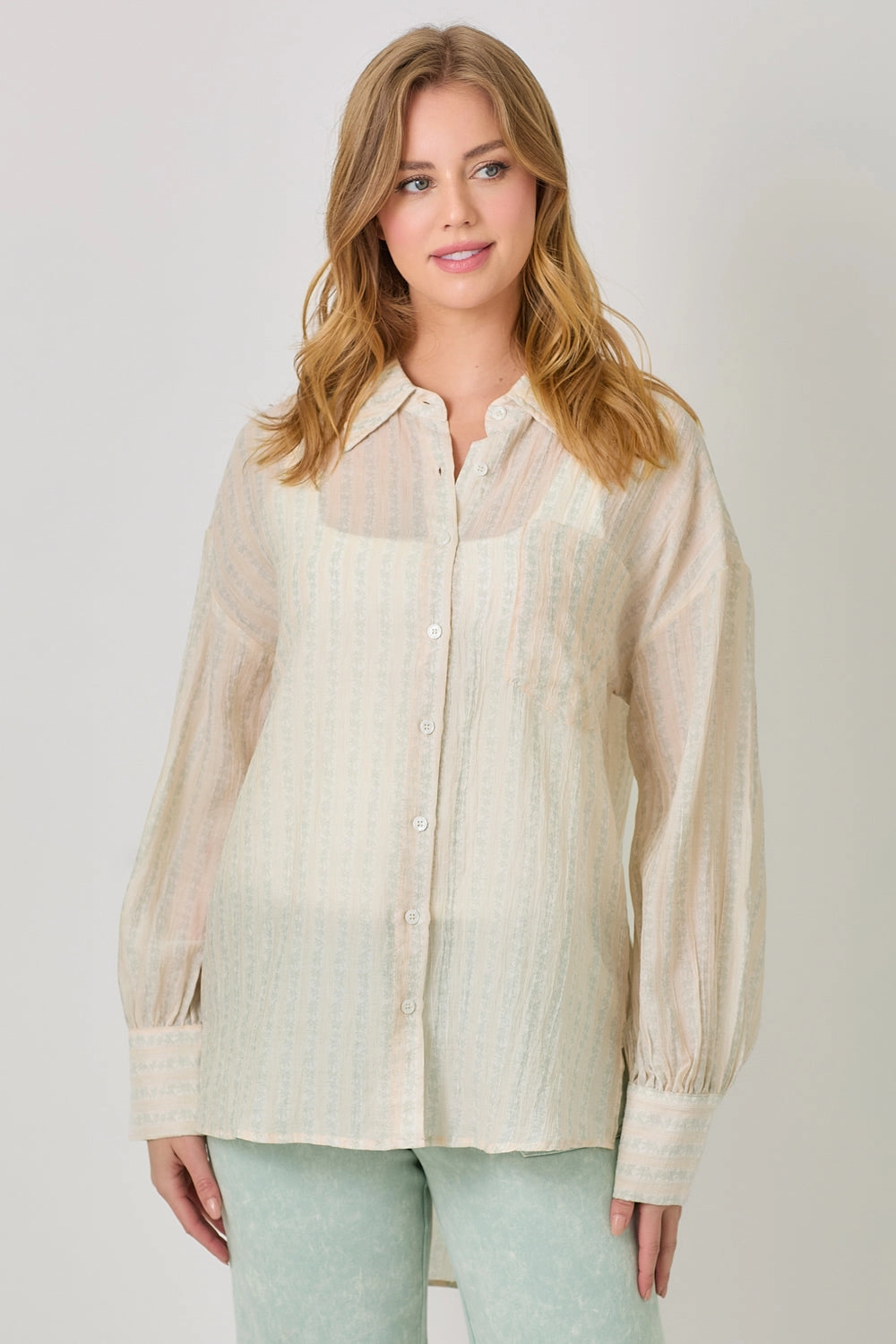 Oversized Button Up Anti Slip Shoulder Padding ResilientStretch