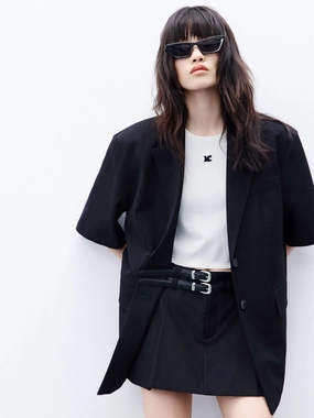 Oversized Tailored Fit Blazer Regular Fit Cut Teflon Finish