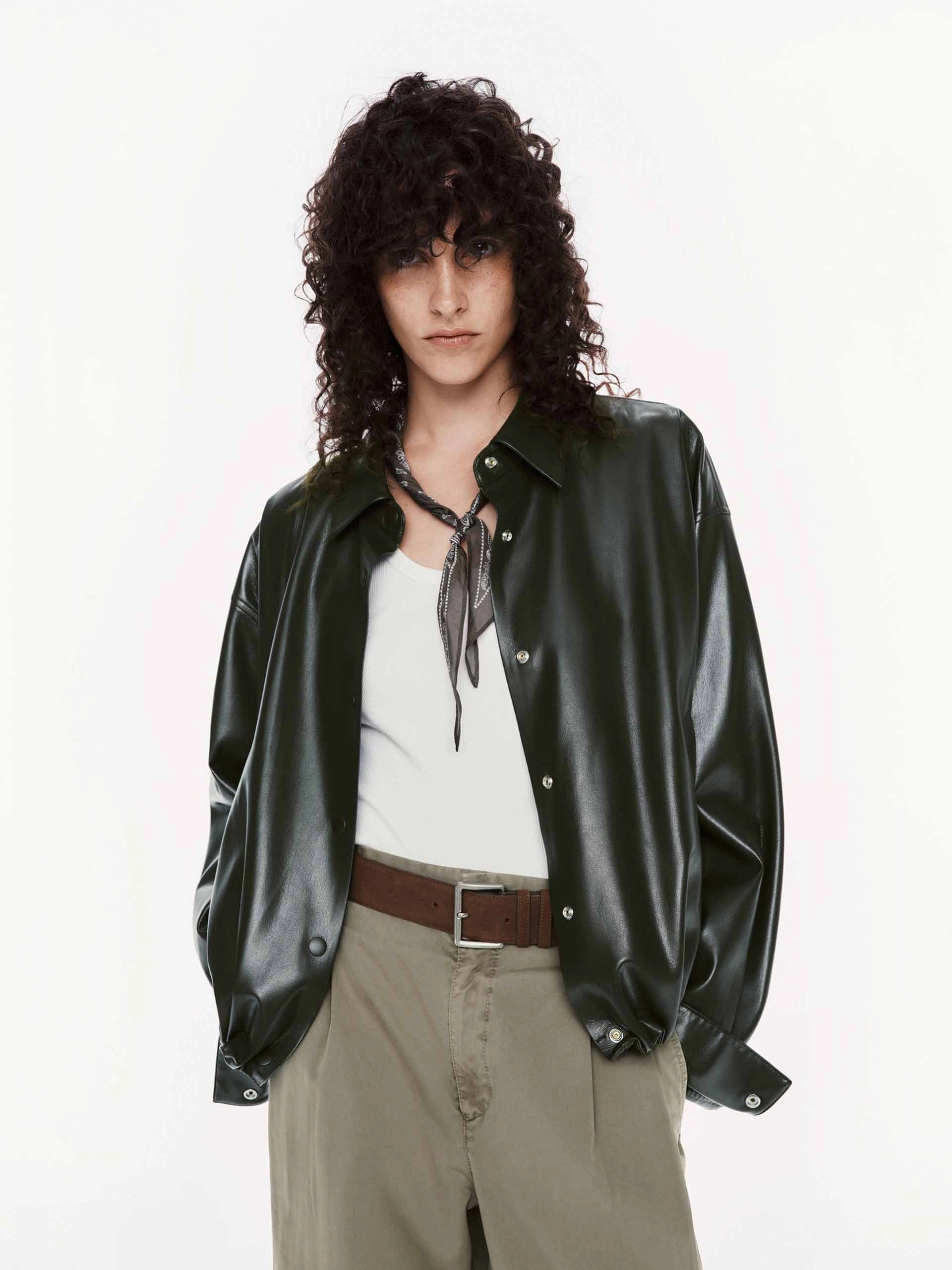 PU Leather Cropped Jacket Day To Night Wear Lightweight Warmth Core
