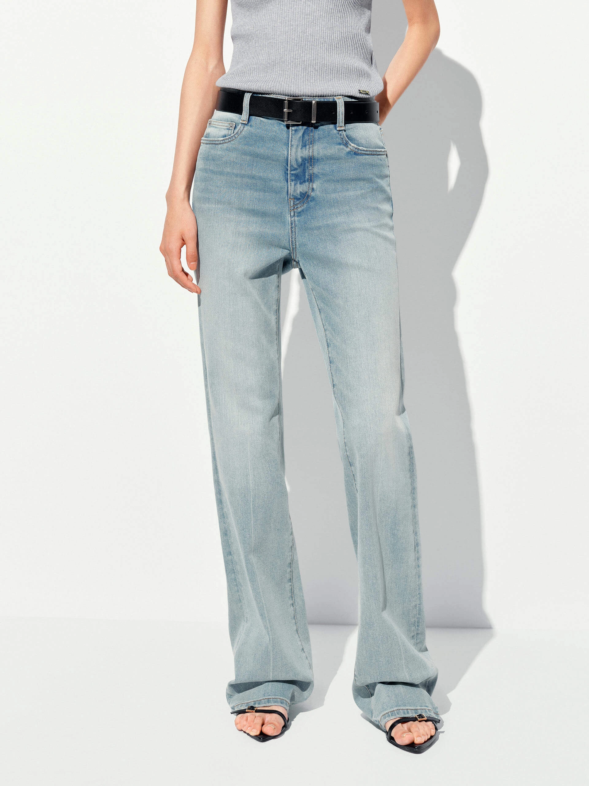 Paint Splash Straight Jeans Lightweight Feel