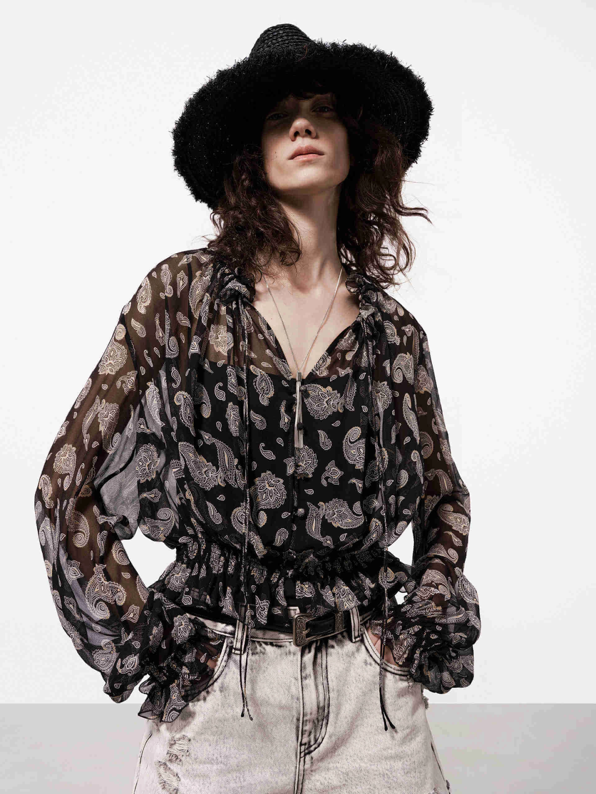 Paisley Print Silk Blouse LowProfileDesign