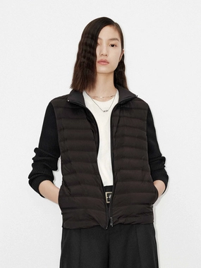 wrinkle free finish Paneled Detail Down Jacket