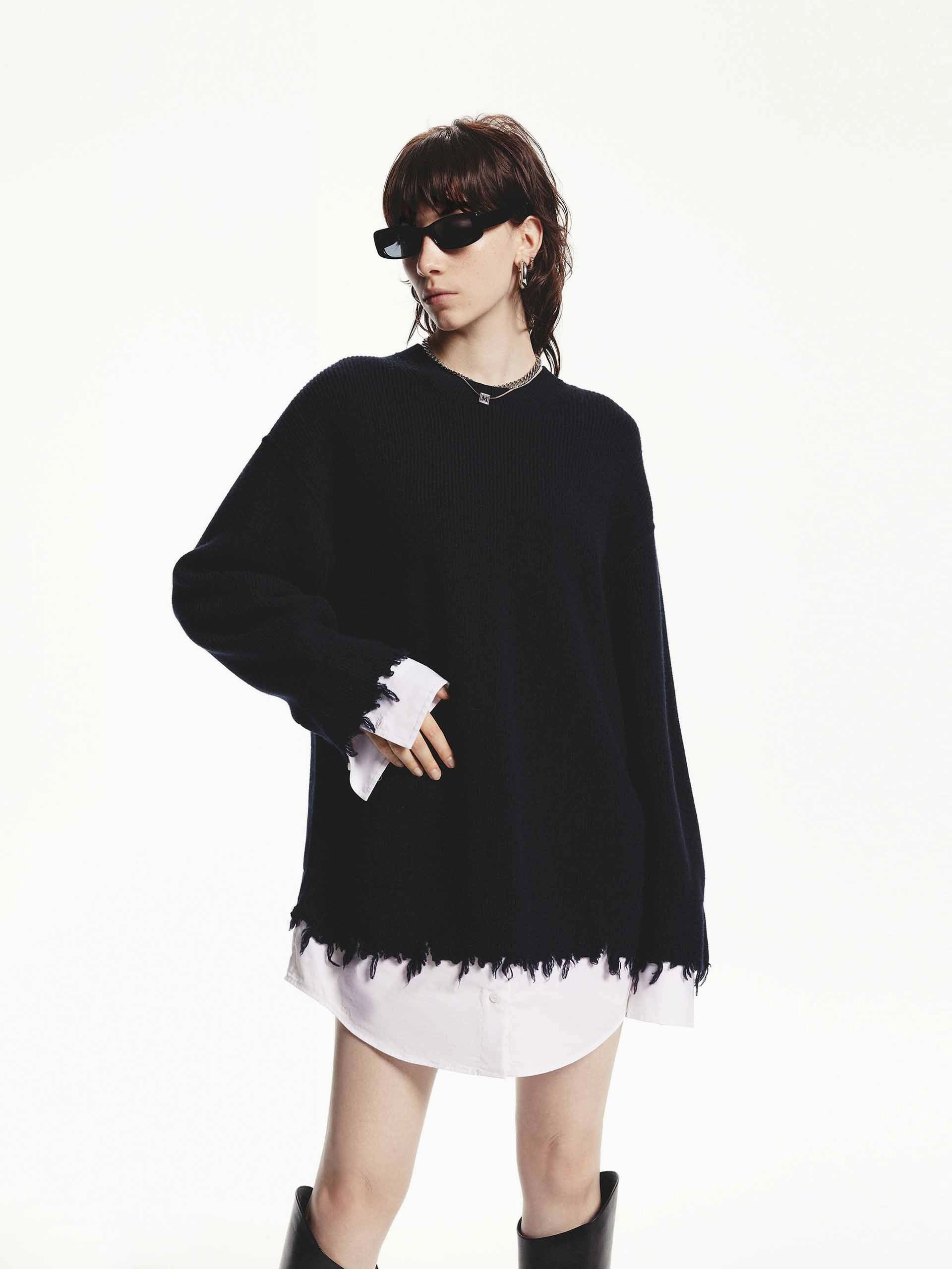 Paneled Detail Loose Dress London Cool