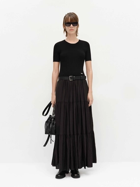 Airy Feel Paneled Maxi Length Dress