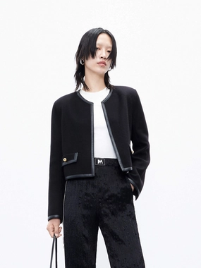Water Repellent Fabric Everyday Layers Wool Cropped Jacket