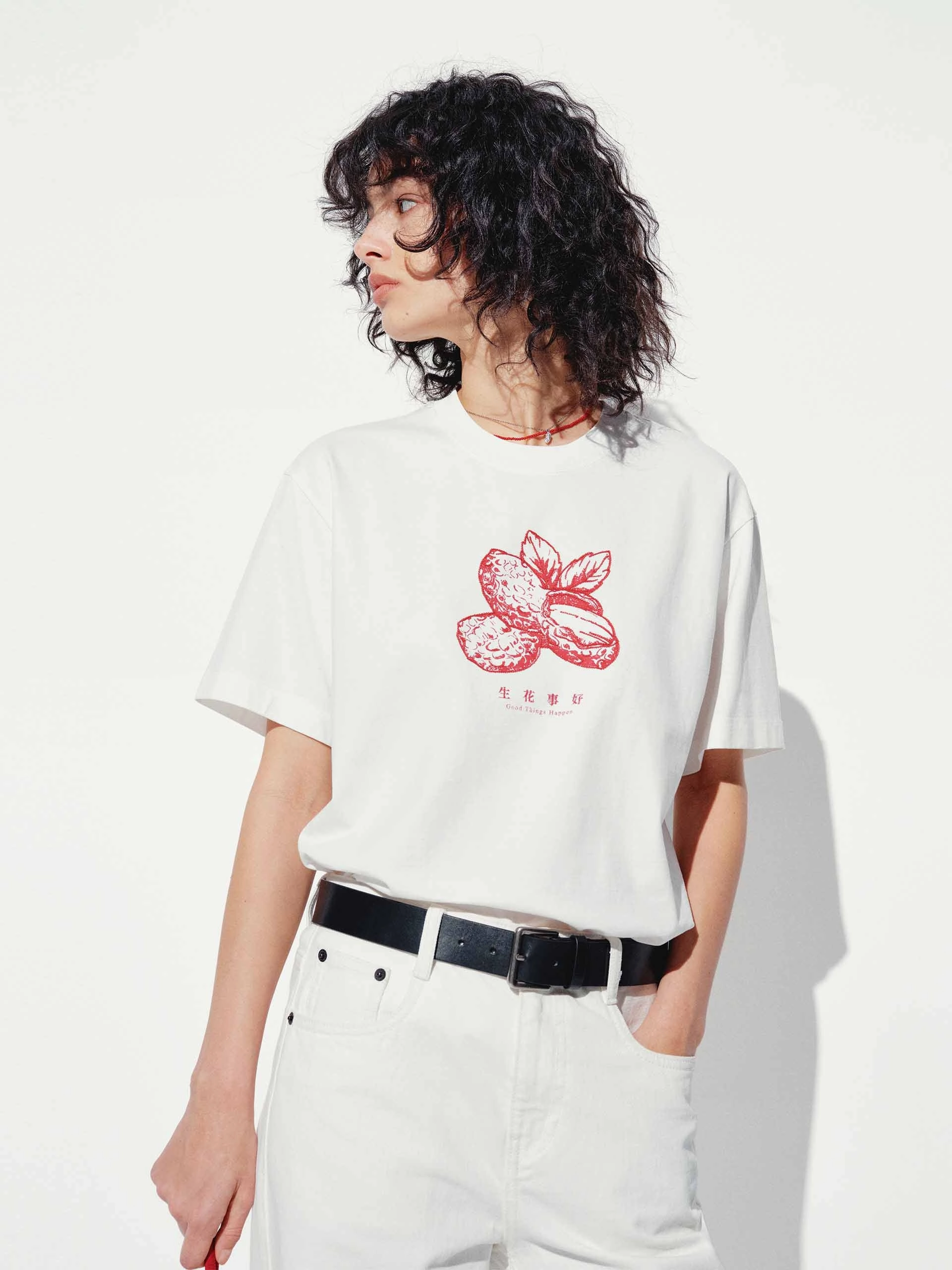 Heather Jersey Material Chic Design Peanut Print Cotton T-shirt