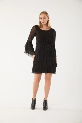 Merengue Dress Button Fastenings Shirred Back