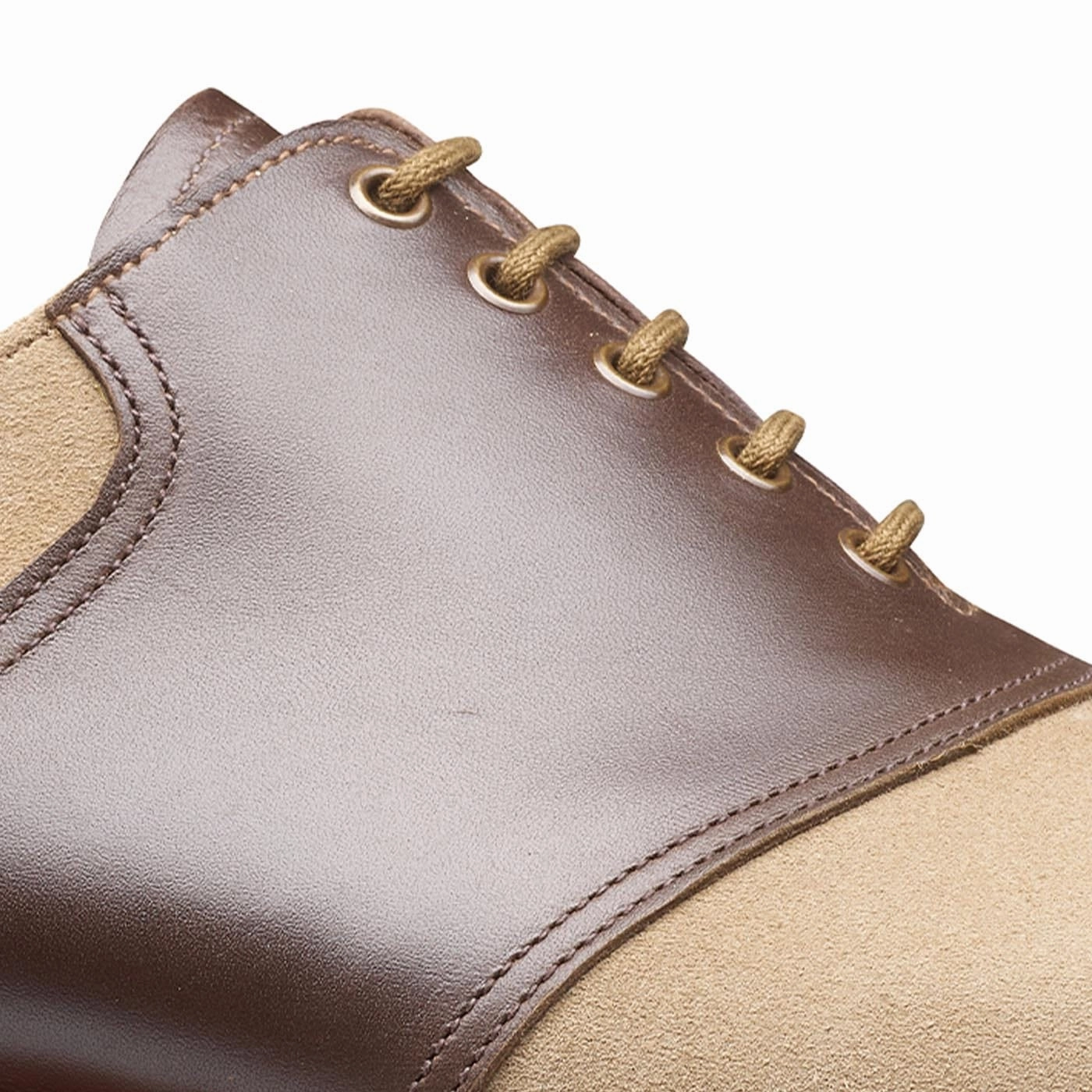 Cushioned Support Modern Professional Penn Khaki Suede & Dark Brown Wax Calf