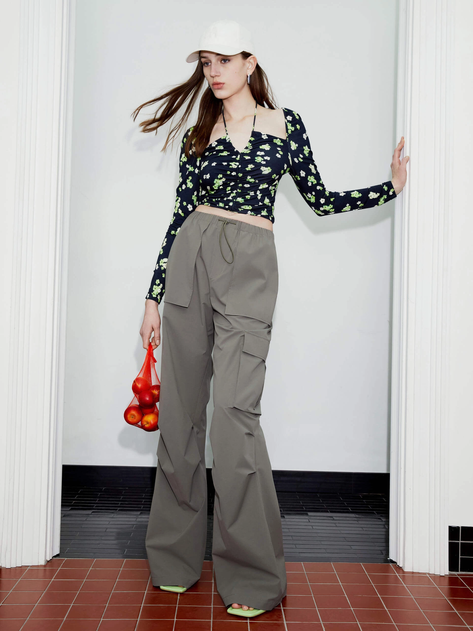 Drawstring Cargo Pants HighWaistSupport